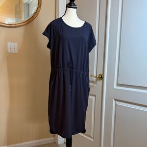 Talbots Navy Drawstring Waist Dress